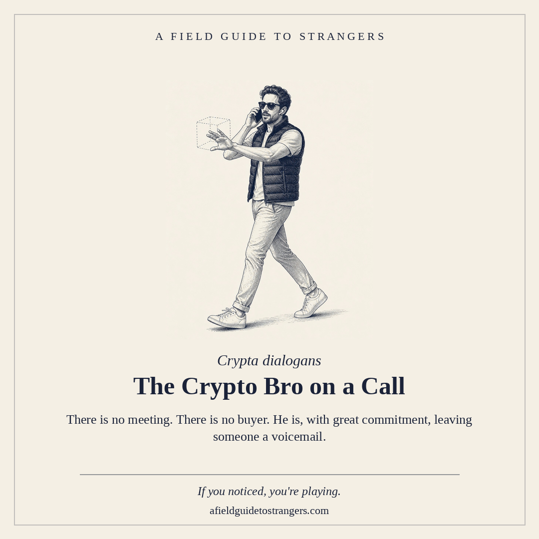 The Crypto Bro on a Call